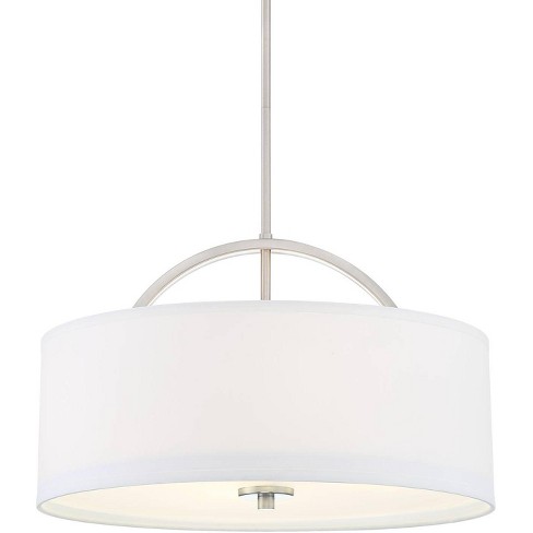 Possini Euro Design Brushed Nickel Drum Pendant Chandelier 20