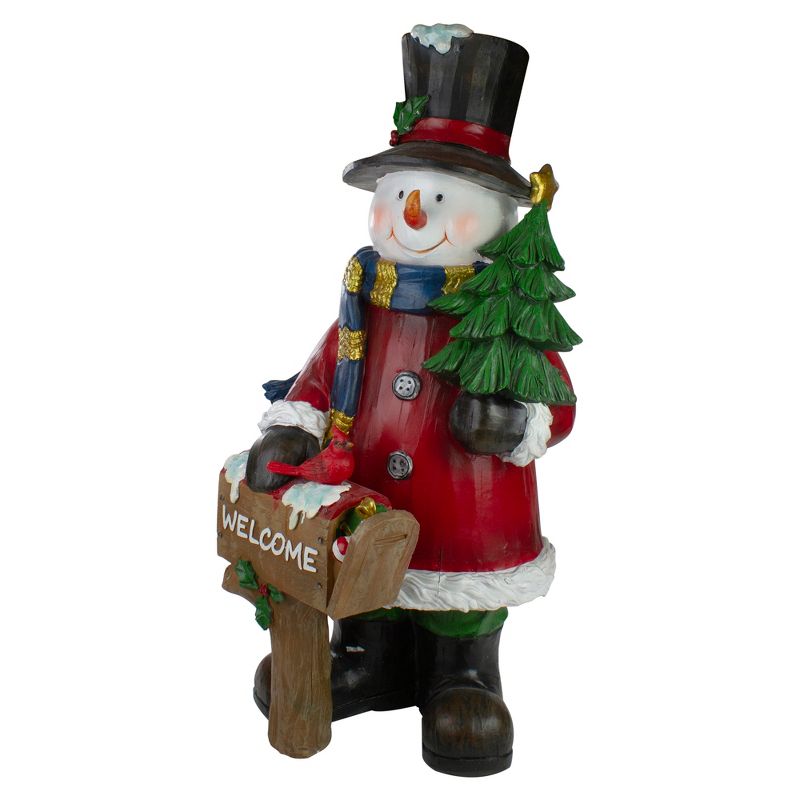 Northlight 31" Winter Dressed Snowman and Welcome Mailbox Christmas Decoration, 3 of 5