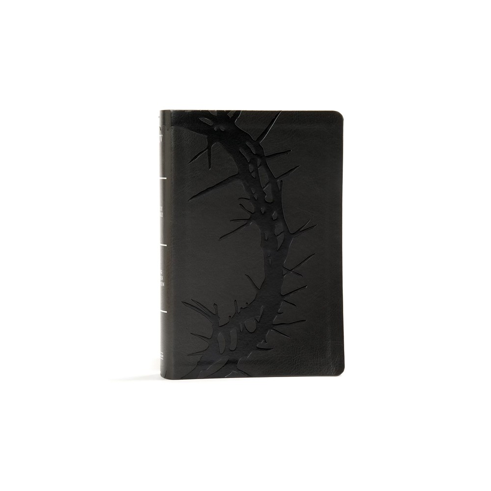 KJV Large Print Personal Size Reference Bible, Charcoal Leathertouch Indexed - by Holman Bible Publishers (Leather Bound)