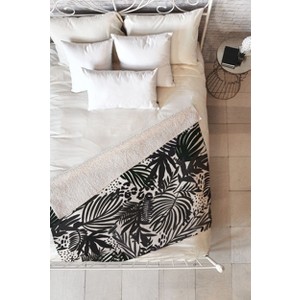 Marta Barragan Camarasa Wild abstract jungle on black 60" x 80" Fleece Blanket - Deny Designs - 1 of 2