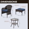 Bigget Steel 5-Piece Outdoor Patio Rattan Bistro Sets, Blue - 4 of 4