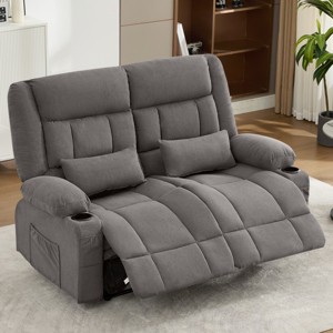 Clihome Recliner Loveseat with Cup Holders for Living Room Love Seat Manual Oversized Recliner with Ergonomic,Side Pocket for Adult - 1 of 4