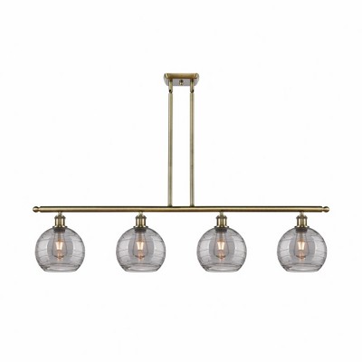 Athens Deco Swirl - 4 Light Island In Industrial Style-10 Inches Tall and 48 Inches Wide