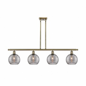 Athens Deco Swirl - 4 Light Island In Industrial Style-10 Inches Tall and 48 Inches Wide - 1 of 1