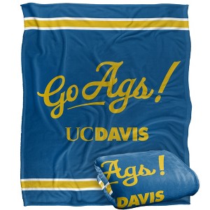 University Of California, Davis Go Aggies Stripe Silky Touch Blanket White 50x60 - 1 of 4