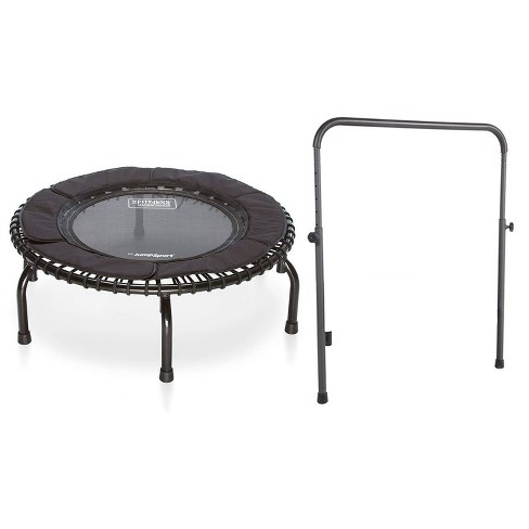 250 Indoor Home Cardio Fitness Rebounder Exercise Mini Trampoline With Handle Bar Accessory, Bungees And Workout Dvd : Target