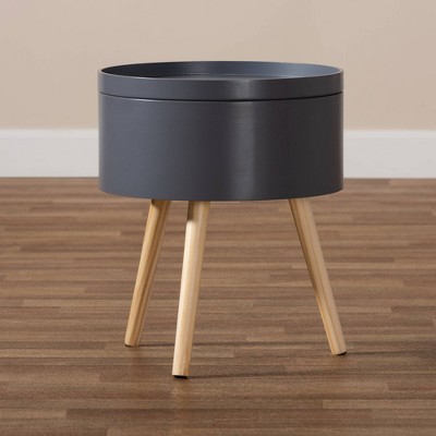 Jessen Gray Wood Nightstand with Removable Tray Top