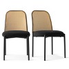 Milan Cane Dining Chair Set Of 2, Upholstered Boucle Dining Room Chair with Rattan Back - The Pop Home - 2 of 4