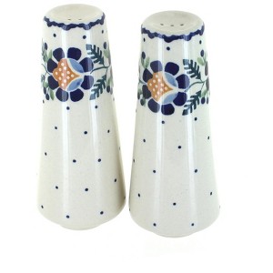 Blue Rose Polish Pottery Manufaktura Salt & Pepper Shakers - 1 of 2