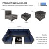 Maggift 7-Piece Patio Seating Set, All-Weather Wicker Rattan Sectional Sofa with One Side Tables for Poolside, Patio, Blue, 41.3" * 28.3" * 29.3" - 2 of 4