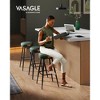 VASAGLE EKHO Bar Stools Set of 2, Bar Height Bar Stools, Synthetic Leather with Stitching, Mid-Century Modern, 30-Inch Tall, Kitchen Home Bar - 2 of 4