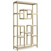 Resenkos Bookshelf, Bookcase Standing Shelf Unts,71" Tall Bookshelf, Modern 11-Tier Bookcase Display Shelf,White& Golden - 3 of 3