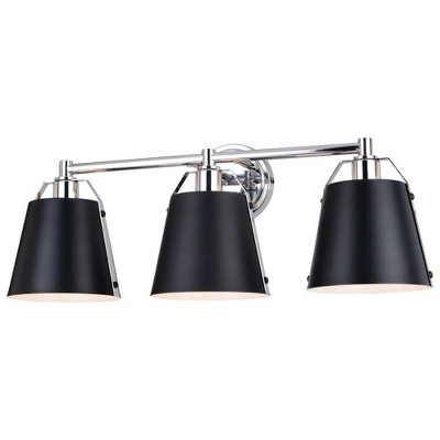 Vaxcel Barrington 3 - Light Vanity in  Matte Black/Chrome