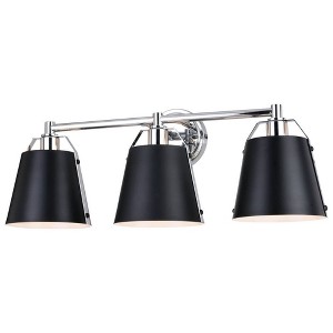 Vaxcel Barrington 3 - Light Vanity in  Matte Black/Chrome - 1 of 4