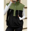 Imily Bela Women Winter Sleeveless Jacket Vest with Contrast Color Pockets Casual Outerwear - 4 of 4