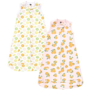 Hudson Baby Infant Girls Interlock Cotton Sleeveless Sleeping Bag, Citrus Orange - 1 of 4