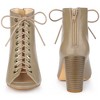 Perphy Women's Peep Toe Lace Up Chunky Heel Ankle Boots - 2 of 4