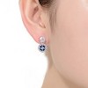 Guili Sterling Silver Rhodium Plated Drop Earrings with Blue Marquise, Clear Princess, and Round Cubic Zirconia, a Dazzling Statement Piece - 2 of 3