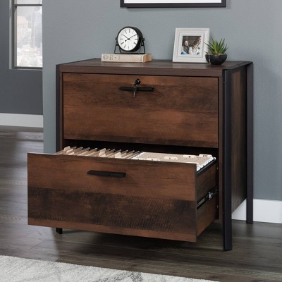 Barrel Oak 2-Drawer Lockable Lateral File Cabinet