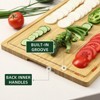 Orieon 20x15in Carbonized Bamboo Cutting Board – Extra Thick Butcher Block with Juice Groove & Handles for Meat, Cheese, Veggies. - 4 of 4
