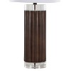 LumiSource (Set of 2) Cylinder Fluted 29.25" Contemporary Accent Lamps Brown Polyresin Clear Crystal and White Shade from Grandview Gallery - 4 of 4