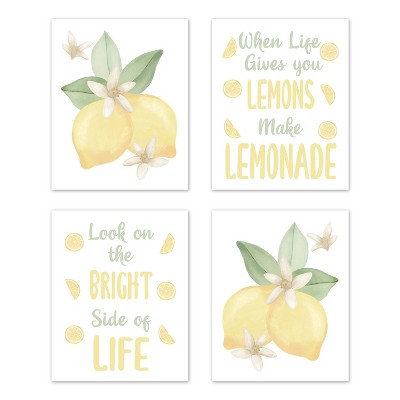 4pc 8"x10" Lemon Art Prints - Sweet Jojo Designs