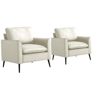 Kumasinova Set of 2 Accent Chair,Upholstered Single Sofa Armchair with Padded Cushion,Lounge Side Chair for Living Room,Balcony,Bedroom - 1 of 4