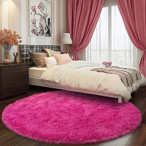 LOVEVOOK Round Rug for Bedroom, Ultra Soft Fluffy Circle Area Rugs for Kids Girls Boys Room, Living Room Playroom Home Decor Rug - 1 of 4
