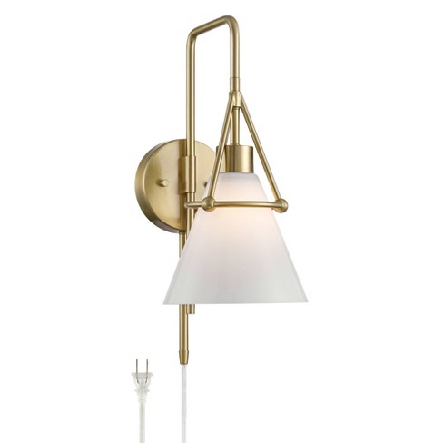 Possini Euro Design Possini Euro Casmere 18" High Modern Gold Plug-In Wall Sconce - image 1 of 4