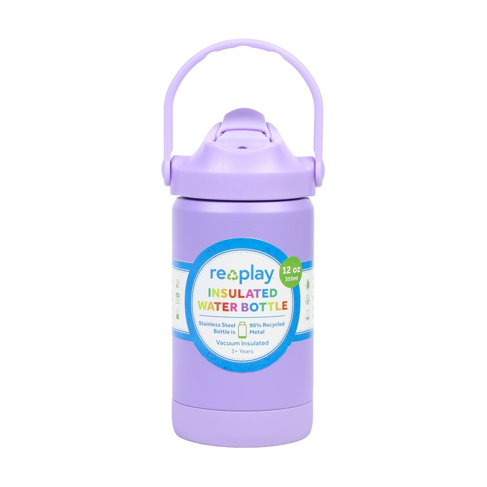 Photos - Glass Re-Play 12 fl oz Recycled Stainless Steel Cup - Lavender: Portable Straw Cup, Lead-Free, Break-Resistant, BPS-Free