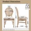 Sapphtopaz French Country Wooden Dining Chairs Set of 2, Side Accent Chairs Kitchen Chairs Barstools for Dining Room, Kitchen Island - 4 of 4