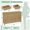 Bedroom 6 Drawer Dresser, 47 Inch Wide Wooden Chest of Drawers, Recessed Dresser TV Stand, Bedroom Hallway Clothing Storage Organizer - 2 of 4