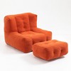 Kumasinova Fluffy Bean Bag Couch with Memory Foam,Lazy Sofa with Ottoman,Bean Bag Chairs for Adults,Lounge Chair Indoor for Living Room - 2 of 4