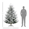 Aghana Digitals 7.5FT Flocked Artificial Christmas Tree with 1218 Tips, Auto-Open Hinged Branches, - 2 of 4