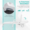 Kumasinova Outdoor Chaise Lounge with Wheels, PP Reclining Sunbathing Chair with Back Storage Box & Lid, Patio Long Chair for Pool & Beach, White - 2 of 4