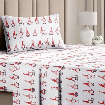 4 Piece Christmas Pattern Sheet Set - Soft, Wrinkle-Resistant Holiday Bedding - CGK Linens