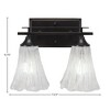 Toltec Lighting Uptowne 2 - Light Vanity in  Dark Granite with 5.5" Fluted Italian Ice Shade - 2 of 2