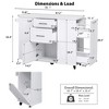 50.7" Kitchen Island with Tilt Trash Can & Pull-Out Organizer, Rolling Cart with Drop Leaf, 2 Drawers & 5 Wheels - ModernLuxe - 4 of 4
