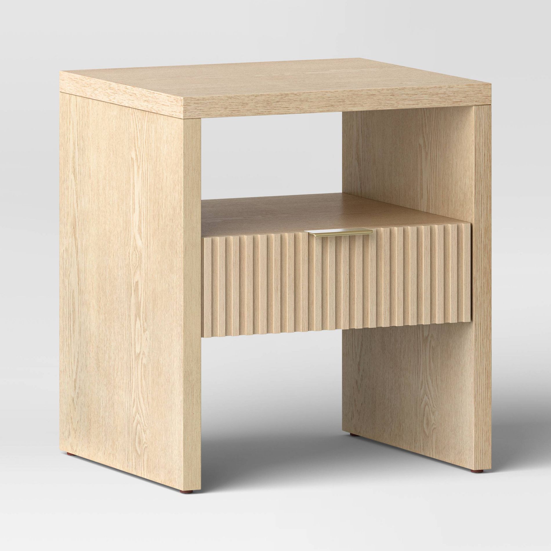Groove Dowel Accent Table with Shelf Natural Wood - Threshold™