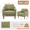 Mid Century Accent Chair for Living Room, Modern Reading Chair for Bedroom,Linen Fabric Upholstered Armchair,Comfy Single Sofa Side Chair - 3 of 4