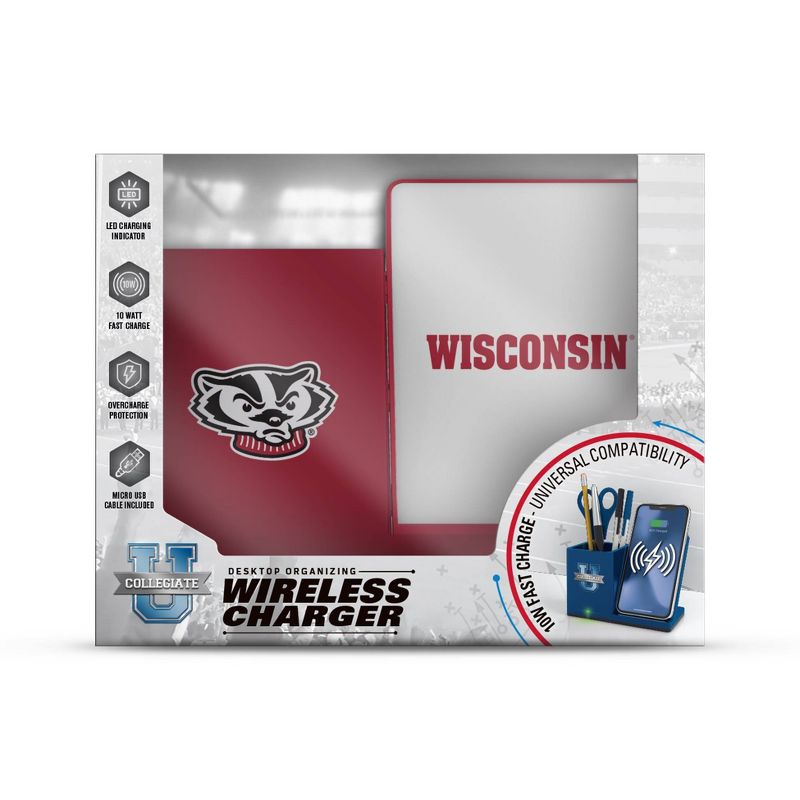 NCAA Wisconsin Badgers Wireless Charging Pen Holder, 3 of 5