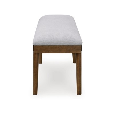 Lyncott 59" Gray Upholstered Solid Wood Dining Bench