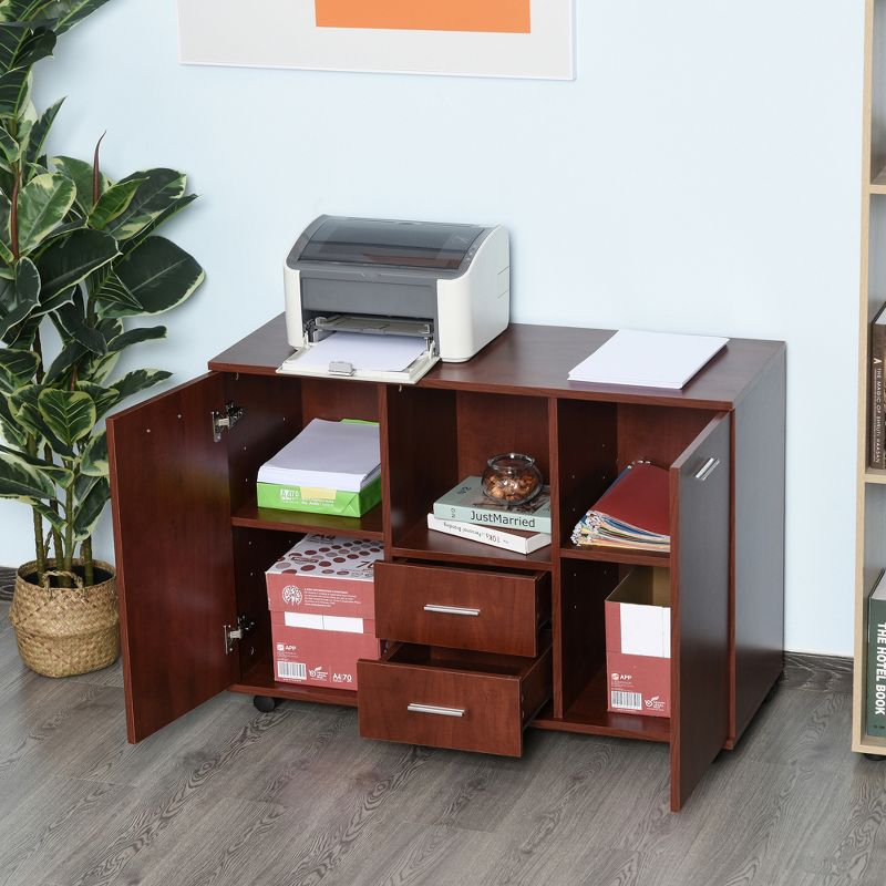 Vinsetto Multifunction Office Filing Cabinet Printer Stand with 2 Drawers, 2 Shelves, & Smooth Counter Surface, 2 of 9