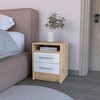 NicBex 15.7 inch Wide Nightstand with 2 Drawers,Modern Side Table with One Open Shelf,Bedside Table for Bedroom,Living Room - 2 of 4