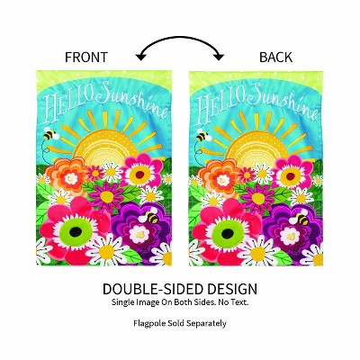 Hello Sunshine Multicolor Applique Garden Flag 12.5 x 18 Inches