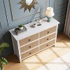 Fluted 6-Drawer Dresser, Modern Waveform Panel Wood Chest, 47.2" Wide Storage Organizer with Circle Handles, for Bedroom, Nursery, Hallway - 4 of 4