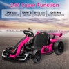 Green 24V Electric Drift Go Kart For Kids Ages 6 To 12 With 2 Powerful Motors Adjustable Seat Led Lights Music And Safety Belt Green - 4 of 4