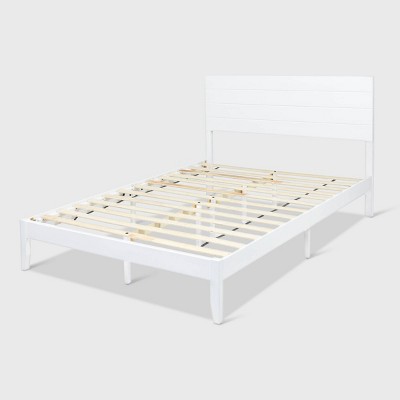 white queen wood bed