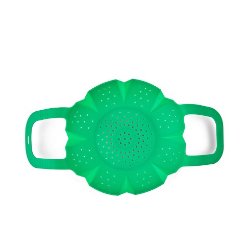 SILICONE STEAMER WITH INSERT, GREEN