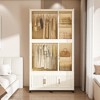 TiramisuBest Wardrobe Closet Organizer with 17 Magnetic Doors, 17 Cubes & 1 Hanging Rod, Includes 6 Hangers, Baby Clothes Storage Cabinet, White - 2 of 4